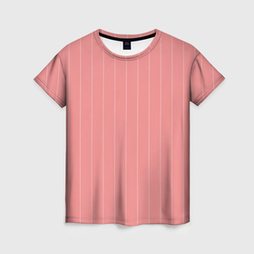 Женская футболка 3D с принтом Благородный розовый полосатый в Санкт-Петербурге, 100% полиэфир ( синтетическое хлопкоподобное полотно) | прямой крой, круглый вырез горловины, длина до линии бедер | 