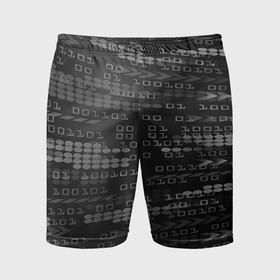 Мужские шорты спортивные с принтом программирование  Двоичный Код Binary Code в Петрозаводске,  |  | Тематика изображения на принте: 