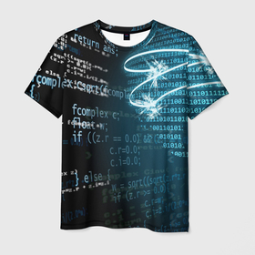 Мужская футболка 3D с принтом информатика обучение программированию в Петрозаводске, 100% полиэфир | прямой крой, круглый вырез горловины, длина до линии бедер | 