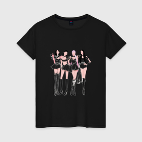 Женская футболка хлопок с принтом Гёрл группа в Тюмени, 100% хлопок | прямой крой, круглый вырез горловины, длина до линии бедер, слегка спущенное плечо | 