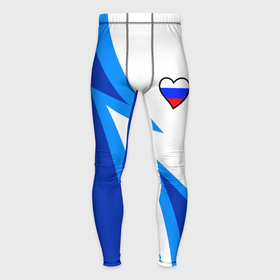 Мужские тайтсы 3D с принтом Флаг России в сердечке   синий ,  |  | 