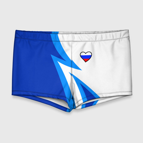 Мужские купальные плавки 3D с принтом Флаг России в сердечке   синий в Курске, Полиэстер 85%, Спандекс 15% |  | Тематика изображения на принте: 