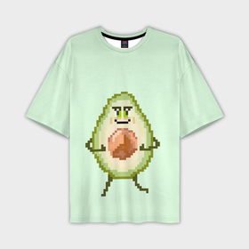 Мужская футболка oversize 3D с принтом Забавный авокадо с ручками в Петрозаводске,  |  | 