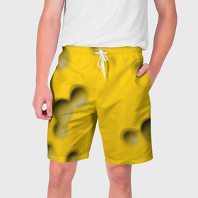Мужские шорты 3D с принтом Сырная плоскость в Курске,  полиэстер 100% | прямой крой, два кармана без застежек по бокам. Мягкая трикотажная резинка на поясе, внутри которой широкие завязки. Длина чуть выше колен | 