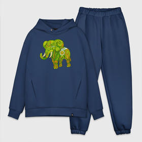 Мужской костюм oversize хлопок с принтом Зелёный слон в Курске,  |  | 
