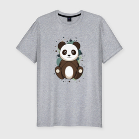 Мужская футболка хлопок Slim с принтом Странная панда в Новосибирске, 92% хлопок, 8% лайкра | приталенный силуэт, круглый вырез ворота, длина до линии бедра, короткий рукав | 