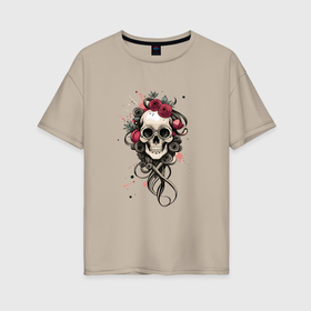 Женская футболка хлопок Oversize с принтом Вечная любовь в Курске, 100% хлопок | свободный крой, круглый ворот, спущенный рукав, длина до линии бедер
 | 
