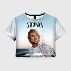 Женская футболка Crop-top 3D с принтом Тру фанат Nirvana в Белгороде, 100% полиэстер | круглая горловина, длина футболки до линии талии, рукава с отворотами | 