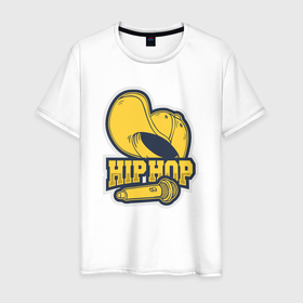 Мужская футболка хлопок с принтом Hip hop microphone в Курске, 100% хлопок | прямой крой, круглый вырез горловины, длина до линии бедер, слегка спущенное плечо. | 