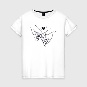 Женская футболка хлопок с принтом Вечная любовь в Курске, 100% хлопок | прямой крой, круглый вырез горловины, длина до линии бедер, слегка спущенное плечо | 