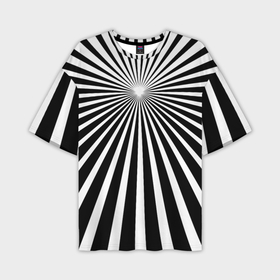 Мужская футболка oversize 3D с принтом Черно белая полосатая иллюзия в Курске,  |  | Тематика изображения на принте: 