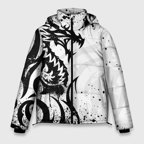 Мужская зимняя куртка 3D с принтом Черно   белый дракон в Белгороде, верх — 100% полиэстер; подкладка — 100% полиэстер; утеплитель — 100% полиэстер | длина ниже бедра, свободный силуэт Оверсайз. Есть воротник-стойка, отстегивающийся капюшон и ветрозащитная планка. 

Боковые карманы с листочкой на кнопках и внутренний карман на молнии. | Тематика изображения на принте: 