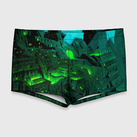 Мужские купальные плавки 3D с принтом Зелёный город в городе Новоалтайск, Полиэстер 85%, Спандекс 15% |  | 