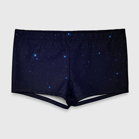 Мужские купальные плавки 3D с принтом Тёмный космос и синие звёзды , Полиэстер 85%, Спандекс 15% |  | 