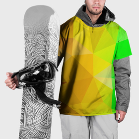 Накидка на куртку 3D с принтом Жёлто зелёная геометрия , 100% полиэстер |  | Тематика изображения на принте: 