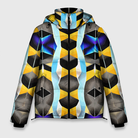 Мужская зимняя куртка 3D с принтом Vanguard geometric pattern   neural network в Петрозаводске, верх — 100% полиэстер; подкладка — 100% полиэстер; утеплитель — 100% полиэстер | длина ниже бедра, свободный силуэт Оверсайз. Есть воротник-стойка, отстегивающийся капюшон и ветрозащитная планка. 

Боковые карманы с листочкой на кнопках и внутренний карман на молнии. | 