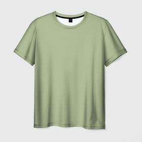 Мужская футболка 3D с принтом Болотный однотонный в Курске, 100% полиэфир | прямой крой, круглый вырез горловины, длина до линии бедер | 