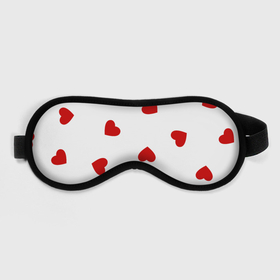 Маска для сна 3D с принтом Красные сердечки на белом в Тюмени, внешний слой — 100% полиэфир, внутренний слой — 100% хлопок, между ними — поролон |  | 