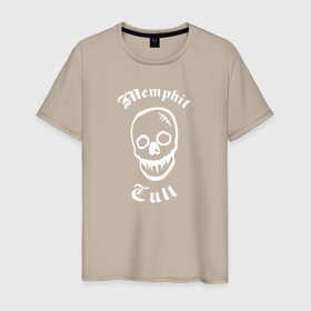 Мужская футболка хлопок с принтом Memphis Cult Skull в Курске, 100% хлопок | прямой крой, круглый вырез горловины, длина до линии бедер, слегка спущенное плечо. | 