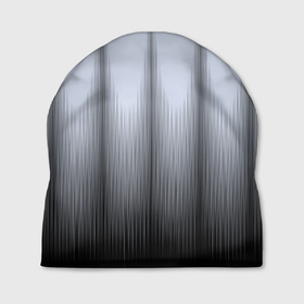 Шапка 3D с принтом Черный полосатый градиент в Тюмени, 100% полиэстер | универсальный размер, печать по всей поверхности изделия | Тематика изображения на принте: 