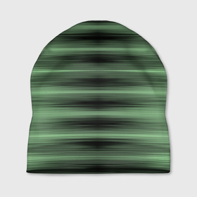 Шапка 3D с принтом Зеленый полосатый градиент в Тюмени, 100% полиэстер | универсальный размер, печать по всей поверхности изделия | Тематика изображения на принте: 