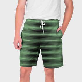 Мужские шорты 3D с принтом Зеленый полосатый градиент в Белгороде,  полиэстер 100% | прямой крой, два кармана без застежек по бокам. Мягкая трикотажная резинка на поясе, внутри которой широкие завязки. Длина чуть выше колен | 