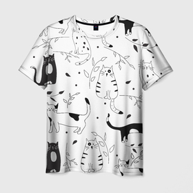 Мужская футболка 3D с принтом Котики,такие милые котики в Курске, 100% полиэфир | прямой крой, круглый вырез горловины, длина до линии бедер | 