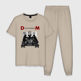 Мужская пижама хлопок с принтом Depeche Mode    Memento Mori 01 в Новосибирске, 100% хлопок | брюки и футболка прямого кроя, без карманов, на брюках мягкая резинка на поясе и по низу штанин
 | 