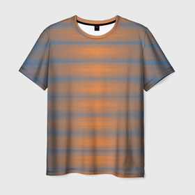 Мужская футболка 3D с принтом Полосатый закат градиент в Петрозаводске, 100% полиэфир | прямой крой, круглый вырез горловины, длина до линии бедер | 