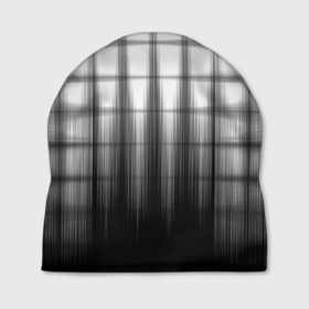 Шапка 3D с принтом Черная градиентная клетка в Тюмени, 100% полиэстер | универсальный размер, печать по всей поверхности изделия | 