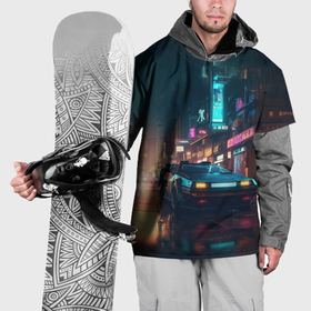 Накидка на куртку 3D с принтом Пейзаж в стиле  Бегущий по лезвию в Екатеринбурге, 100% полиэстер |  | Тематика изображения на принте: 