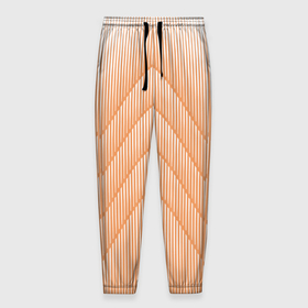 Мужские брюки 3D с принтом Полосатый оранжевый градиент , 100% полиэстер | манжеты по низу, эластичный пояс регулируется шнурком, по бокам два кармана без застежек, внутренняя часть кармана из мелкой сетки | 