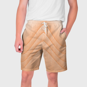 Мужские шорты 3D с принтом Полосатый оранжевый градиент в Белгороде,  полиэстер 100% | прямой крой, два кармана без застежек по бокам. Мягкая трикотажная резинка на поясе, внутри которой широкие завязки. Длина чуть выше колен | 