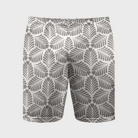 Мужские шорты спортивные с принтом Орнамент из тропических листьев с сердечком в Курске,  |  | 