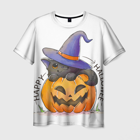 Мужская футболка 3D с принтом ХэллоуиН для праздника в Рязани, 100% полиэфир | прямой крой, круглый вырез горловины, длина до линии бедер | 