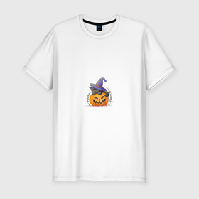 Мужская футболка хлопок Slim с принтом ХэллоуиН для праздника в Петрозаводске, 92% хлопок, 8% лайкра | приталенный силуэт, круглый вырез ворота, длина до линии бедра, короткий рукав | 