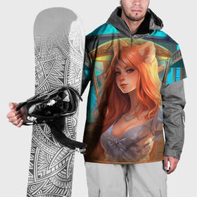Накидка на куртку 3D с принтом Аниме  девушка лиса в Курске, 100% полиэстер |  | 
