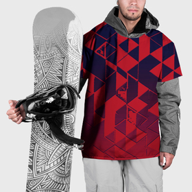 Накидка на куртку 3D с принтом Сине красный геометрия градиент в Петрозаводске, 100% полиэстер |  | 