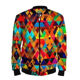 Мужской бомбер 3D с принтом Абстрактный разноцветный в Ухте, 100% полиэстер | застегивается на молнию, по бокам два кармана без застежек, по низу бомбера и на воротнике - эластичная резинка | 