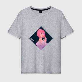 Мужская футболка хлопок Oversize с принтом Арт Джису из BlackPink в городе Новоалтайск, 100% хлопок | свободный крой, круглый ворот, “спинка” длиннее передней части | Тематика изображения на принте: 