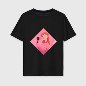 Женская футболка хлопок Oversize с принтом Арт Лисы из BlackPink в Тюмени, 100% хлопок | свободный крой, круглый ворот, спущенный рукав, длина до линии бедер
 | 