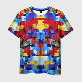 Мужская футболка 3D с принтом Colorful abstraction   vogue   paint в Кировске, 100% полиэфир | прямой крой, круглый вырез горловины, длина до линии бедер | 