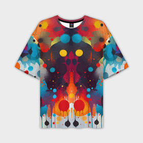 Мужская футболка oversize 3D с принтом Mirrow colorful blots   abstraction   vogue в Белгороде,  |  | 