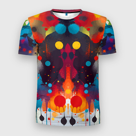 Мужская футболка 3D Slim с принтом Mirrow colorful blots   abstraction   vogue в Белгороде, 100% полиэстер с улучшенными характеристиками | приталенный силуэт, круглая горловина, широкие плечи, сужается к линии бедра | 