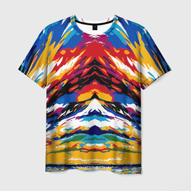 Мужская футболка 3D с принтом Vanguard abstraction   vogue   art в Екатеринбурге, 100% полиэфир | прямой крой, круглый вырез горловины, длина до линии бедер | Тематика изображения на принте: 