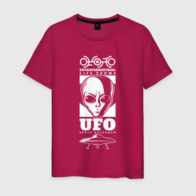 Светящаяся мужская футболка с принтом UFO space research в Тюмени,  |  | 