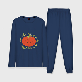 Мужская пижама с лонгсливом хлопок с принтом Веселый помидор в Кировске,  |  | Тематика изображения на принте: 