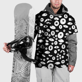 Накидка на куртку 3D с принтом Черно белые глаза в Санкт-Петербурге, 100% полиэстер |  | Тематика изображения на принте: 