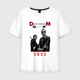 Мужская футболка хлопок Oversize с принтом Depeche Mode 2023 Memento Mori   Dave  Martin 03 в Санкт-Петербурге, 100% хлопок | свободный крой, круглый ворот, “спинка” длиннее передней части | 