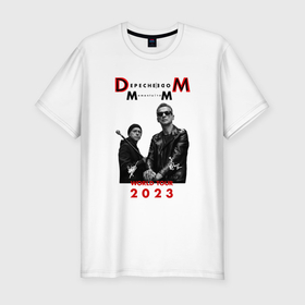 Мужская футболка хлопок Slim с принтом Depeche Mode 2023 Memento Mori   Dave  Martin 03 в Тюмени, 92% хлопок, 8% лайкра | приталенный силуэт, круглый вырез ворота, длина до линии бедра, короткий рукав | Тематика изображения на принте: 